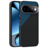 Google Pixel 11 Pro ABEEL Hybrid Mobilcover m. Karbonfibretekstur - Sort / Blå