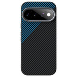 Google Pixel 11 Pro ABEEL Hybrid Mobilcover m. Karbonfibretekstur - Sort / Blå