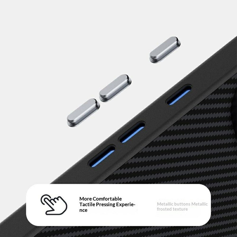 Google Pixel 11 Pro ABEEL Hybrid Mobilcover m. Karbonfibretekstur - Sort / Blå