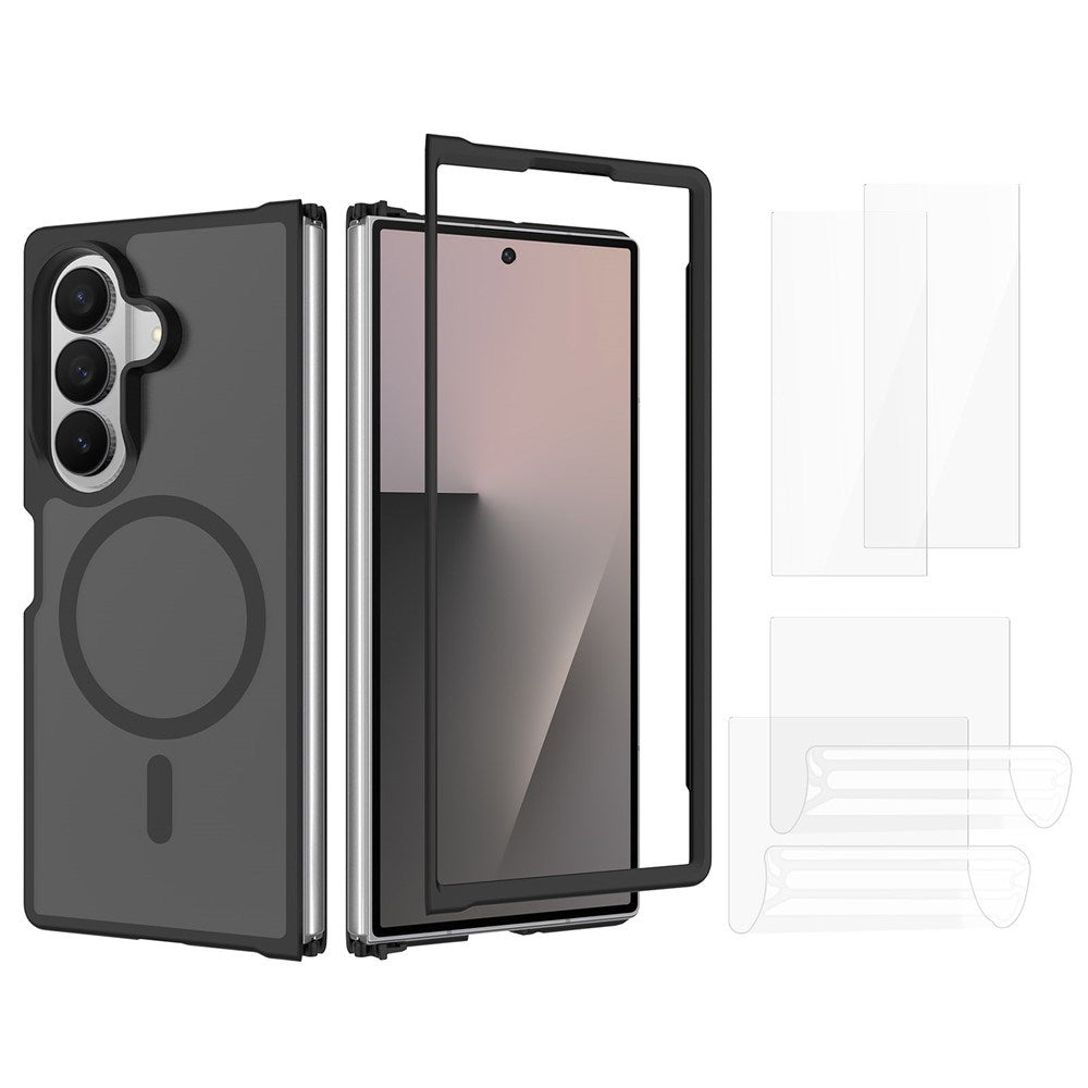 Samsung Galaxy Z Fold8 Ultra EIDERWOOD Hybrid Mobilcover inkl. Skærmbeskyttelsessæt - Sort / Gennemsigtig
