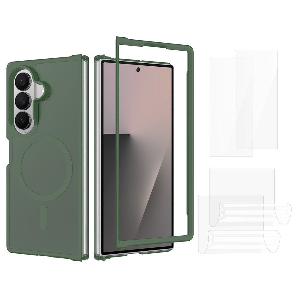 Samsung Galaxy Z Fold8 Ultra EIDERWOOD Hybrid Mobilcover inkl. Skærmbeskyttelsessæt - Grøn / Gennemsigtig