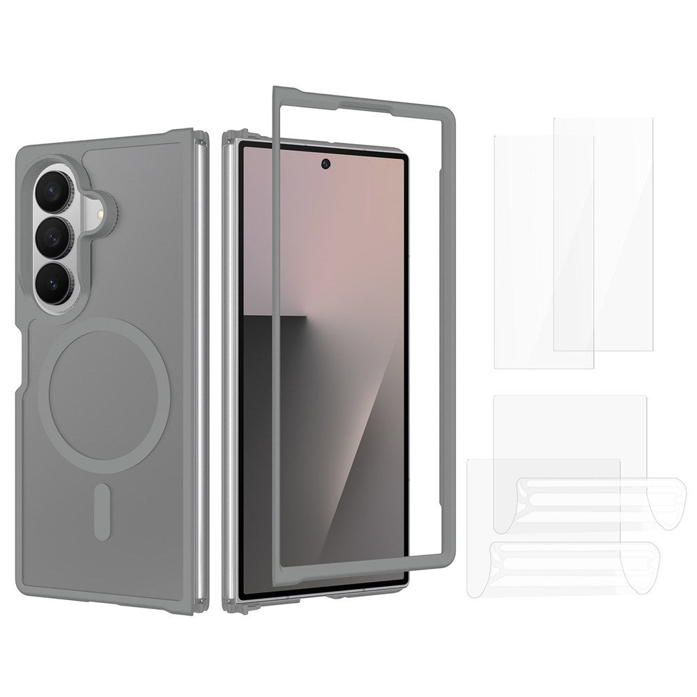 Samsung Galaxy Z Fold8 Ultra EIDERWOOD Hybrid Mobilcover inkl. Skærmbeskyttelsessæt - Grå / Gennemsigtig