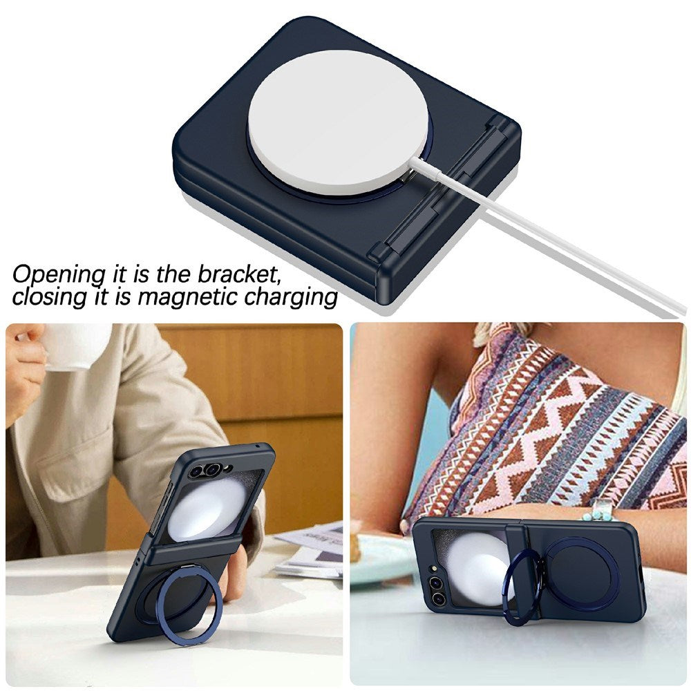 Samsung Galaxy Z Flip8 EIDERWOOD Hårdt Plastik Mobilcover med Ståfunktion - MagSafe Kompatibel - Blå
