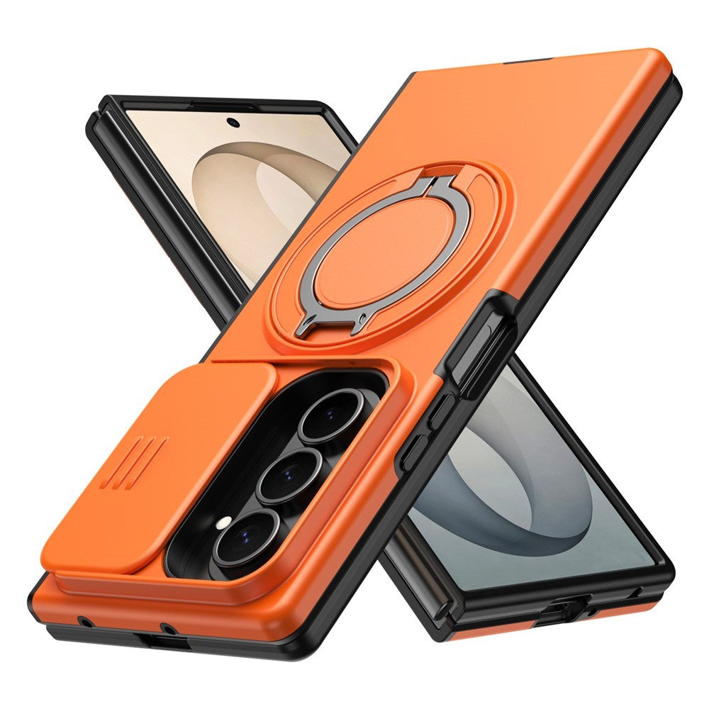 Samsung Galaxy Z Fold8 Ultra / Fold7 EIDERWOOD Hybrid Cover - 360° Roterbar Kickstand - Kameraslider - MagSafe Kompatibel - Orange