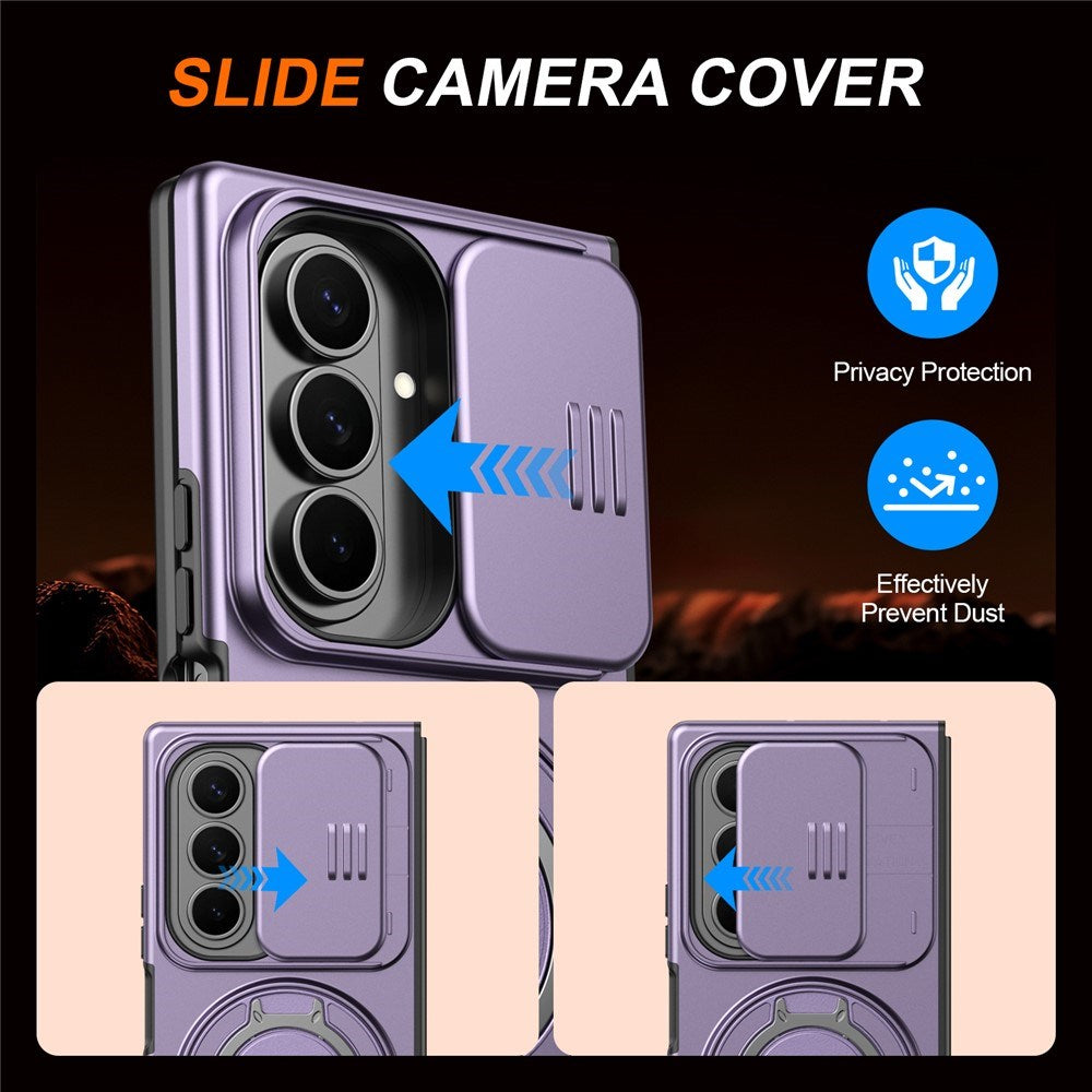 Samsung Galaxy Z Fold8 Ultra / Fold7 EIDERWOOD Hybrid Cover - 360° Roterbar Kickstand - Kameraslider - MagSafe Kompatibel - Lilla