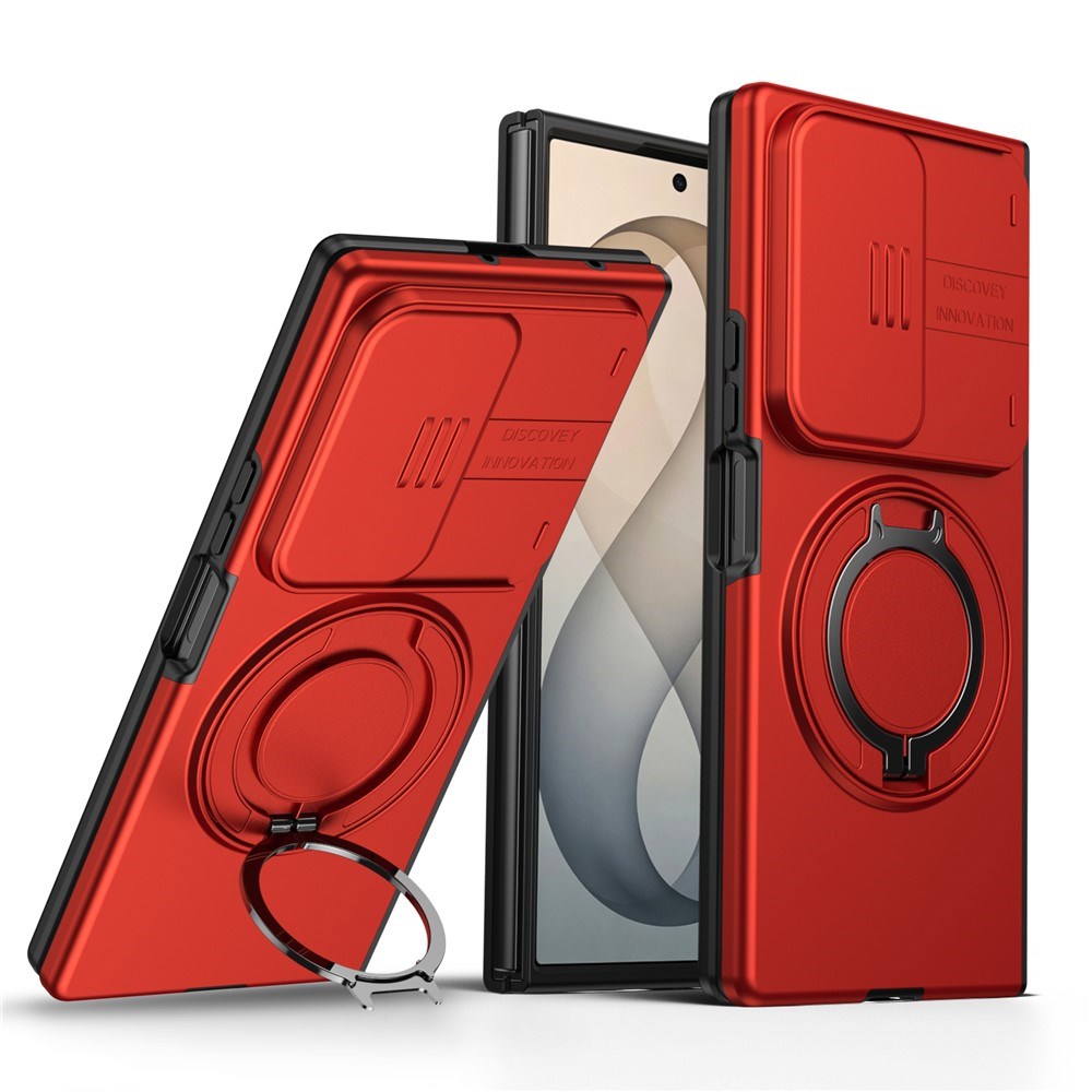 Samsung Galaxy Z Fold8 Ultra / Fold7 EIDERWOOD Hybrid Cover - 360° Roterbar Kickstand - Kameraslider - MagSafe Kompatibel - Rød