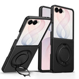 Samsung Galaxy Z Flip8 EIDERWOOD Hybrid Mobilcover - 360° Roterbar Kickstand - Sort