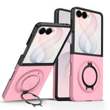 Samsung Galaxy Z Flip8 EIDERWOOD Hybrid Mobilcover - 360° Roterbar Kickstand - GråLyserød