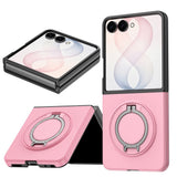 Samsung Galaxy Z Flip8 EIDERWOOD Hybrid Mobilcover - 360° Roterbar Kickstand - GråLyserød