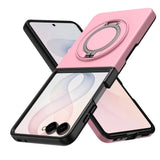 Samsung Galaxy Z Flip8 EIDERWOOD Hybrid Mobilcover - 360° Roterbar Kickstand - GråLyserød