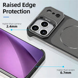 EIDERWOOD iPhone 18 Pro / 17 Pro Carbon Fiber Bagsidecover med Ståfunktion -  MagSafe Kompatibelt - Sort