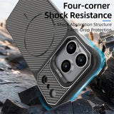 EIDERWOOD iPhone 18 Pro / 17 Pro Carbon Fiber Bagsidecover med Ståfunktion -  MagSafe Kompatibelt - Blå