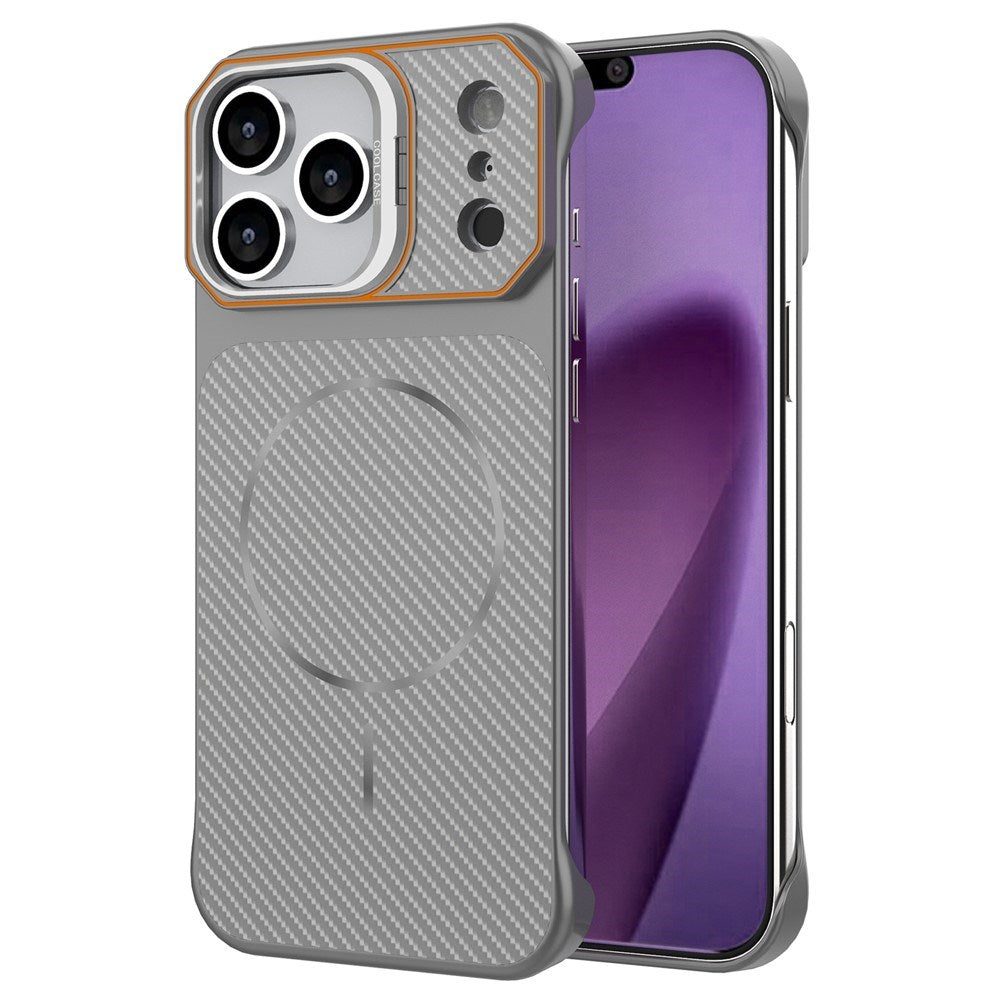 EIDERWOOD iPhone 18 Pro / 17 Pro Carbon Fiber Bagsidecover med Ståfunktion -  MagSafe Kompatibelt - Grå