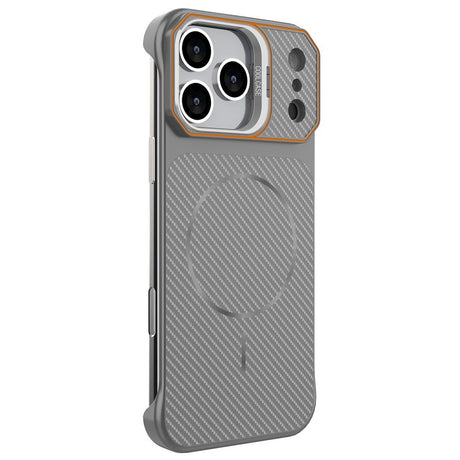 EIDERWOOD iPhone 18 Pro / 17 Pro Carbon Fiber Bagsidecover med Ståfunktion -  MagSafe Kompatibelt - Grå