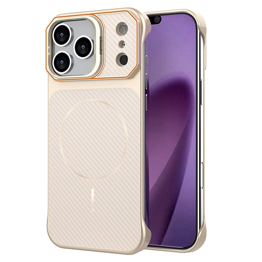 EIDERWOOD iPhone 18 Pro / 17 Pro Carbon Fiber Bagsidecover med Ståfunktion -  MagSafe Kompatibelt - Guld