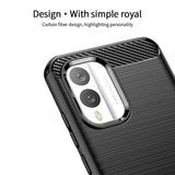 Nokia X30 Mofi Brushed Carbon Fiber Fleksibelt Plastik Bagside Cover - Sort