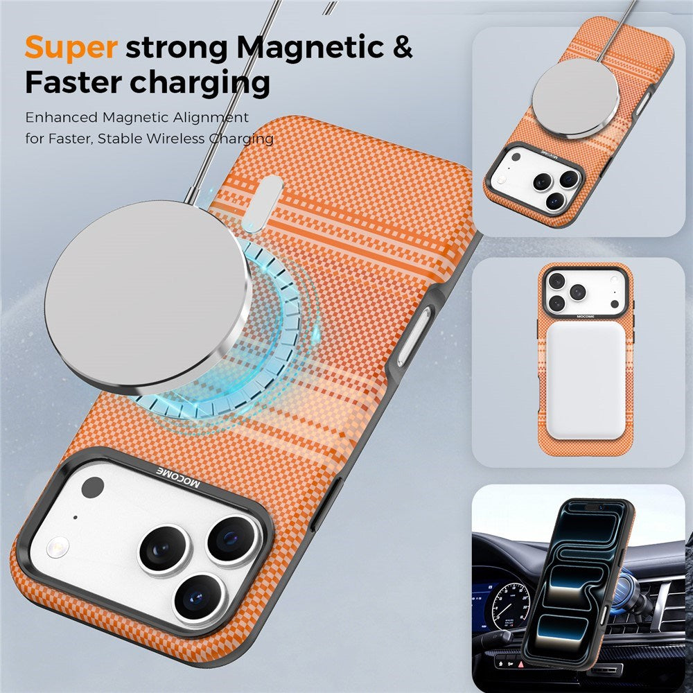 iPhone 18 Pro Max EIDERWOOD Mobilcover m. Mønstret Kunstlæderbagside - MagSafe Kompatibel - Orange