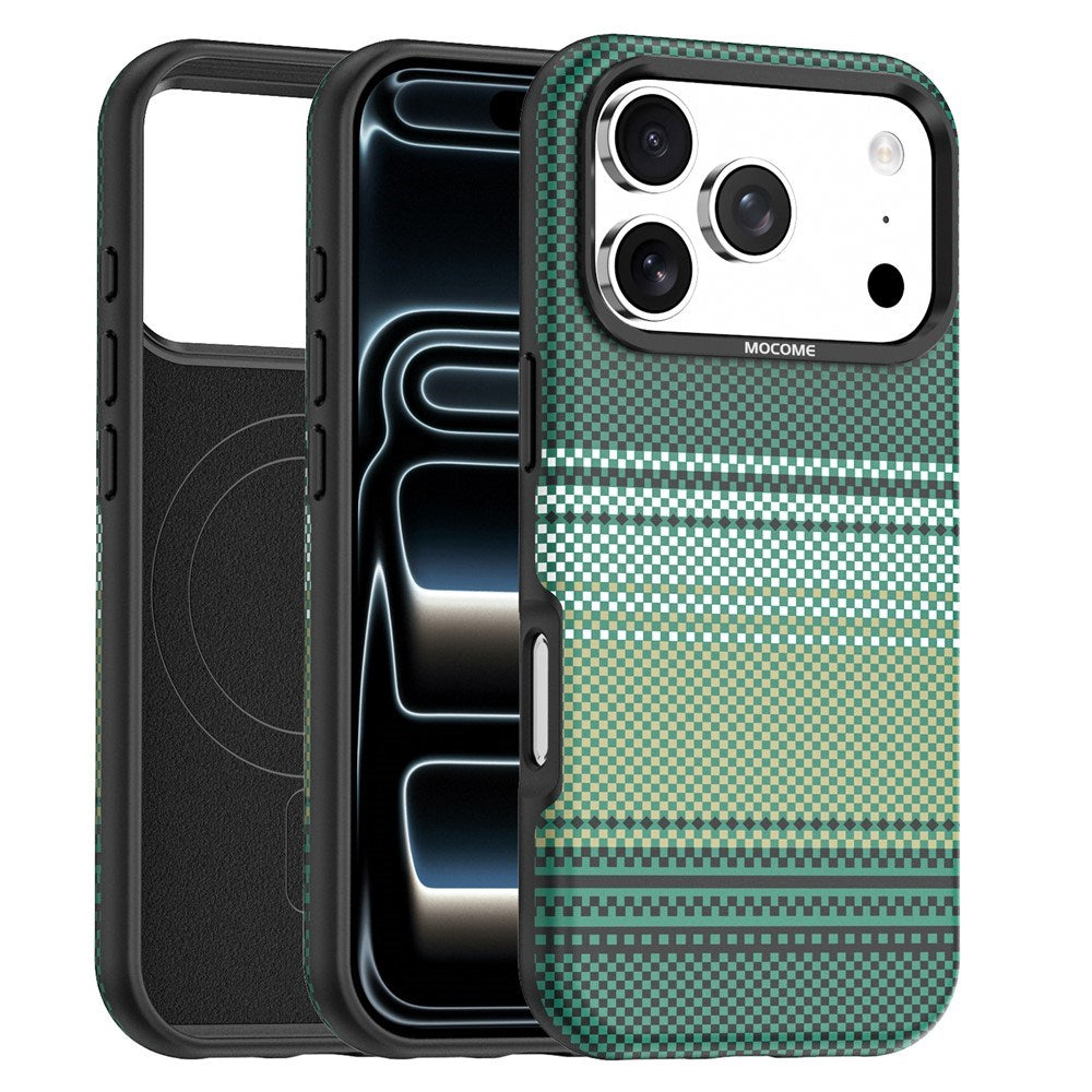 iPhone 18 Pro Max EIDERWOOD Mobilcover m. Mønstret Kunstlæderbagside - MagSafe Kompatibel - Grøn