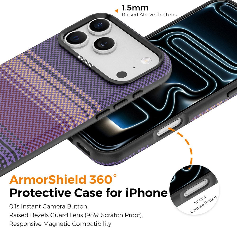 iPhone 18 Pro Max EIDERWOOD Mobilcover m. Mønstret Kunstlæderbagside - MagSafe Kompatibel - Lilla