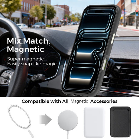 iPhone 18 Pro EIDERWOOD Kunstlæder Cover m. Aftagelig Kortholder - MagSafe Kompatibel - Sort