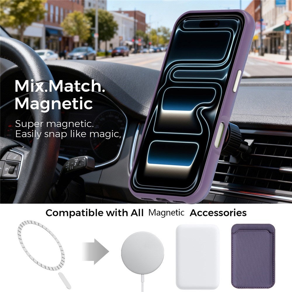 iPhone 18 Pro EIDERWOOD Kunstlæder Cover m. Aftagelig Kortholder - MagSafe Kompatibel - Lilla