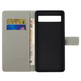 Google Pixel 7A Læder Flip Cover m. Pung & Ståfunktion - Ugler