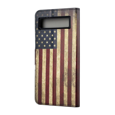 Google Pixel 7A Læder Flip Cover m. Pung & Ståfunktion - Amerikansk Flag