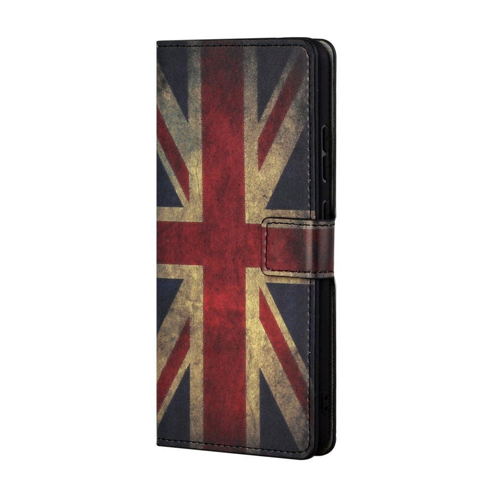 Google Pixel 7A Læder Flip Cover m. Pung & Ståfunktion - Union Jack