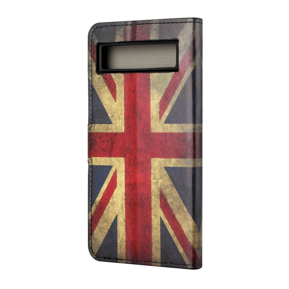 Google Pixel 7A Læder Flip Cover m. Pung & Ståfunktion - Union Jack