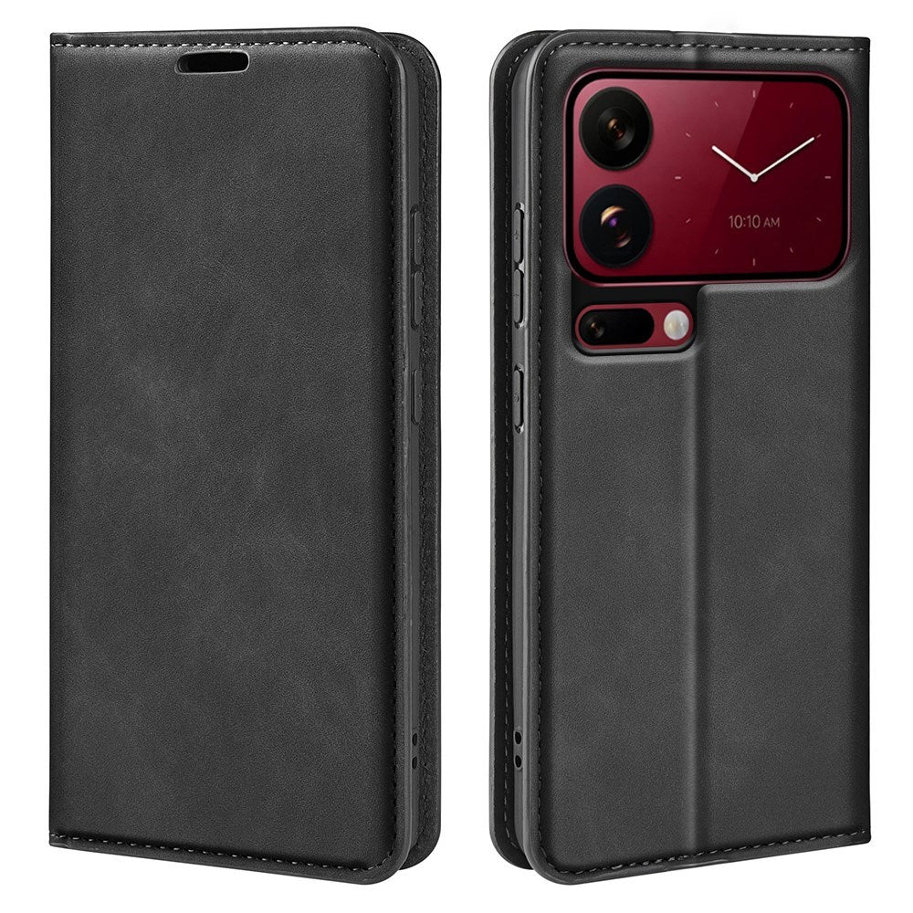 EIDERWOOD Xiaomi 18 Pro Max Kunstlæder Flip Cover med Ståfunktion og Kortholder - Sort