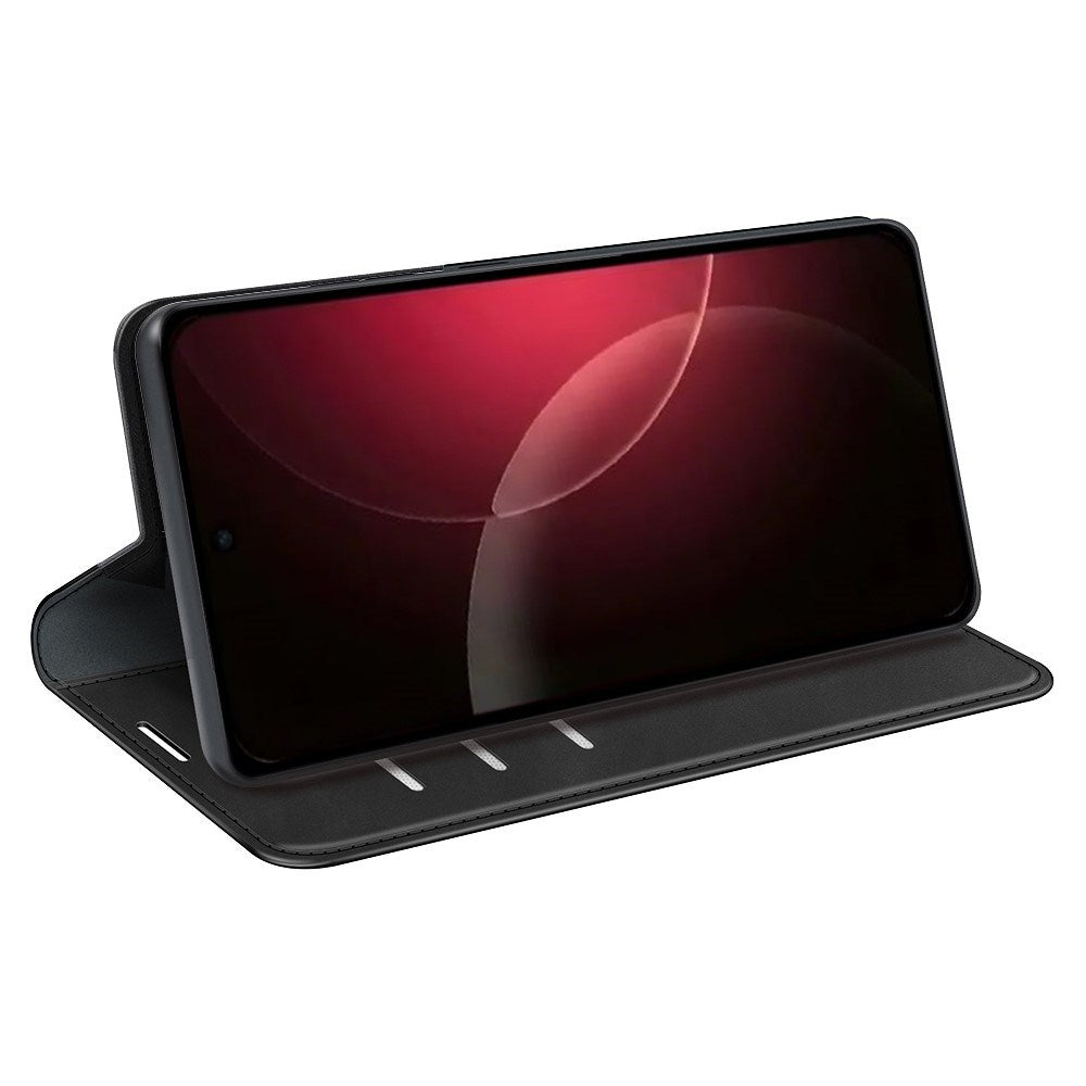 EIDERWOOD Xiaomi 18 Pro Max Kunstlæder Flip Cover med Ståfunktion og Kortholder - Sort