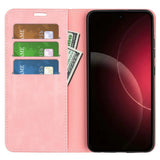 EIDERWOOD Xiaomi 18 Pro Max Kunstlæder Flip Cover med Ståfunktion og Kortholder - Lyserød
