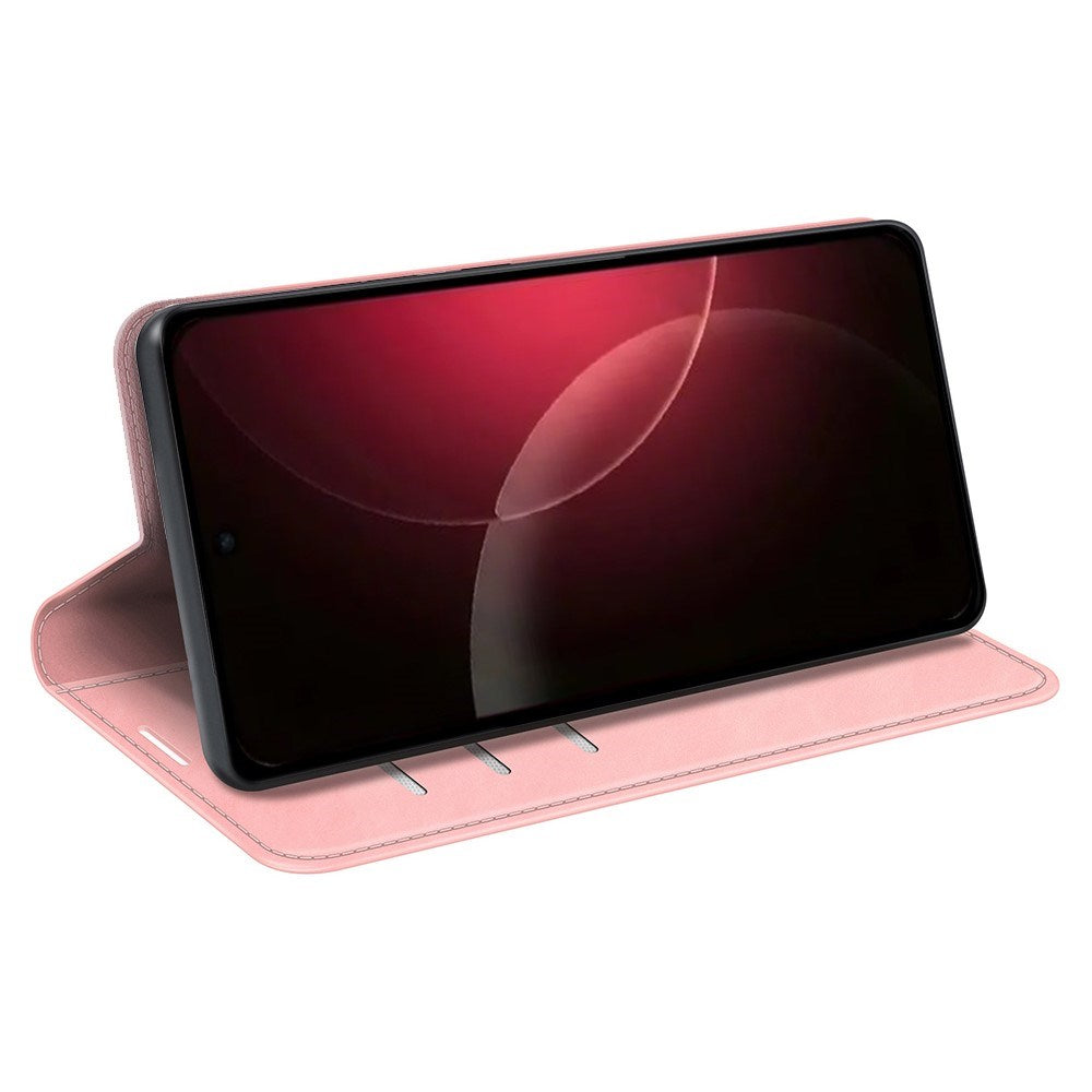 EIDERWOOD Xiaomi 18 Pro Max Kunstlæder Flip Cover med Ståfunktion og Kortholder - Lyserød
