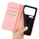 EIDERWOOD Xiaomi 18 Pro Max Kunstlæder Flip Cover med Ståfunktion og Kortholder - Lyserød