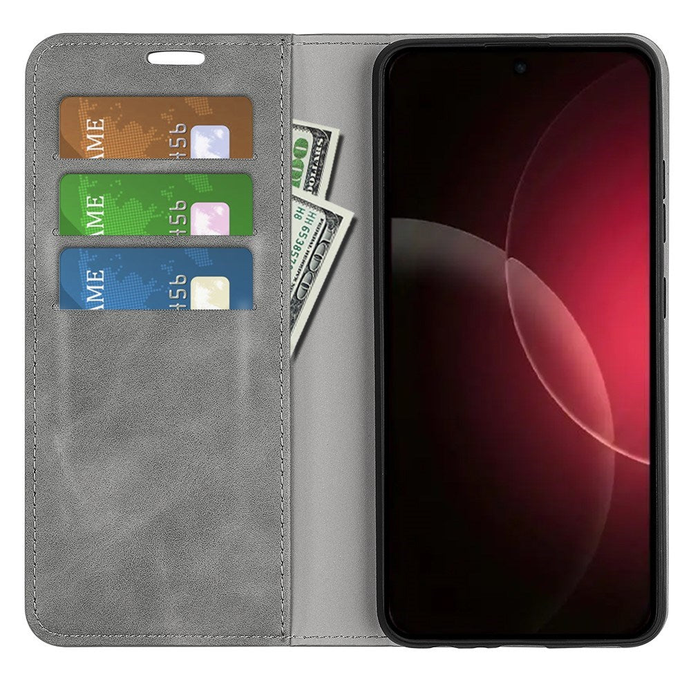 EIDERWOOD Xiaomi 18 Pro Max Kunstlæder Flip Cover med Ståfunktion og Kortholder - Grå