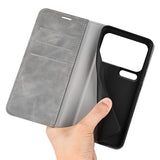 EIDERWOOD Xiaomi 18 Pro Max Kunstlæder Flip Cover med Ståfunktion og Kortholder - Grå