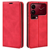 EIDERWOOD Xiaomi 18 Pro Max Kunstlæder Flip Cover med Ståfunktion og Kortholder - Rød