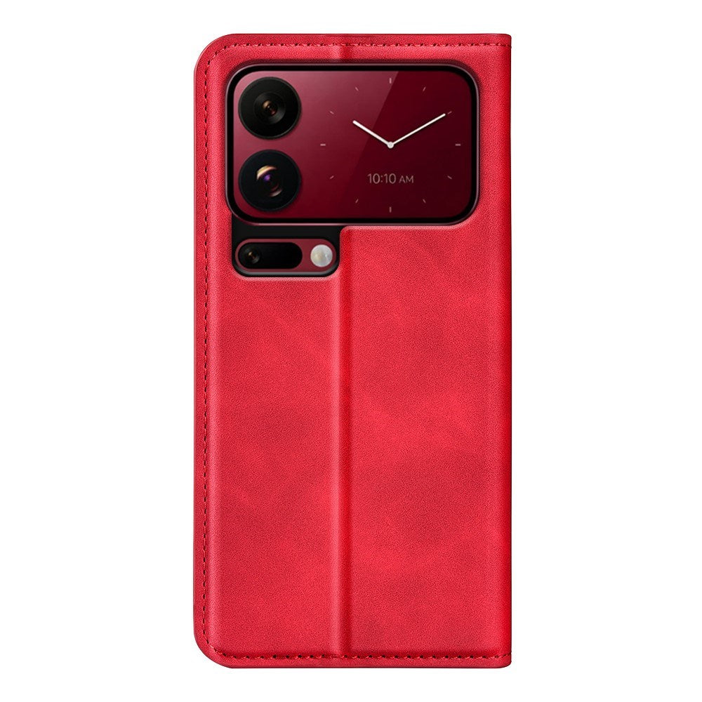 EIDERWOOD Xiaomi 18 Pro Max Kunstlæder Flip Cover med Ståfunktion og Kortholder - Rød
