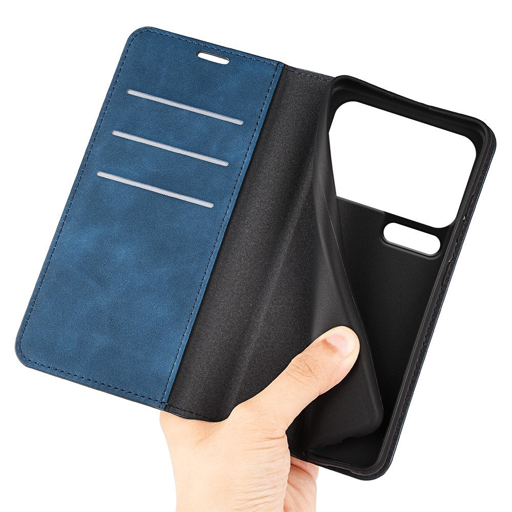 EIDERWOOD Xiaomi 18 Pro Max Kunstlæder Flip Cover med Ståfunktion og Kortholder - Blå
