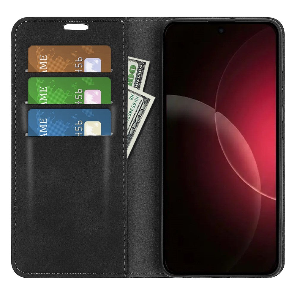 EIDERWOOD Xiaomi 18 Pro Kunstlæder Flip Cover med Ståfunktion og Kortholder - Sort