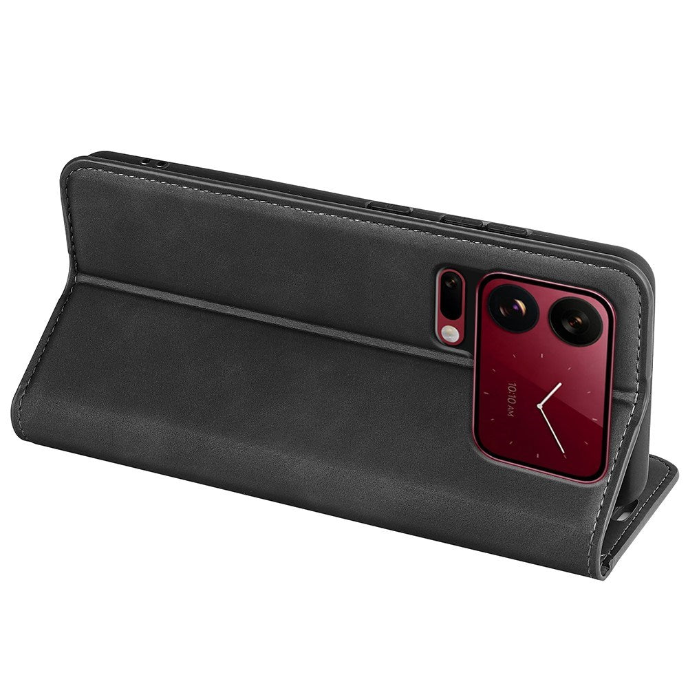 EIDERWOOD Xiaomi 18 Pro Kunstlæder Flip Cover med Ståfunktion og Kortholder - Sort