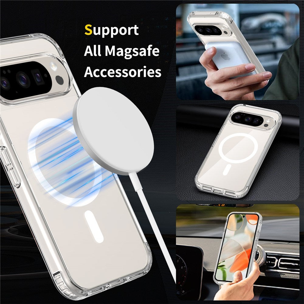 Google Pixel 11 Pro Beskyttelsessæt - 1 x MagSafe Mobilcover - 2 x Skærmbeskyttelsesglas - 2 x Kameralinseglas - Gennemsigtig