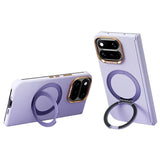 Google Pixel 11 Pro Fold ABEEL Hårdt Soft-Touch Plast Bagside Cover m. Kickstand - MagSafe Kompatibel - Lilla