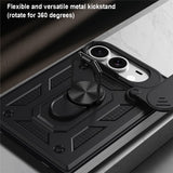 EIDERWOOD iPhone Fold Hybrid Håndværker Cover med Ståfunktion & Cam Slider - Sort