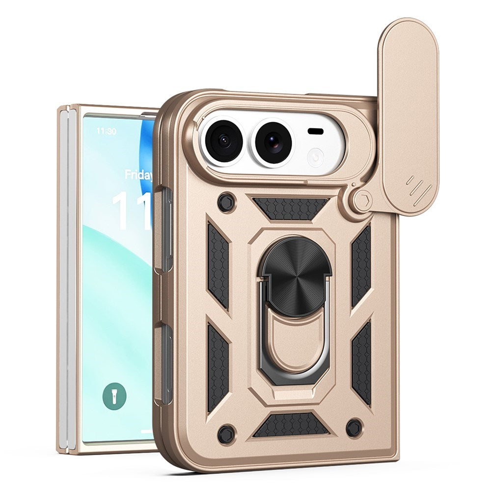 EIDERWOOD iPhone Fold Hybrid Håndværker Cover med Ståfunktion & Cam Slider - Guld