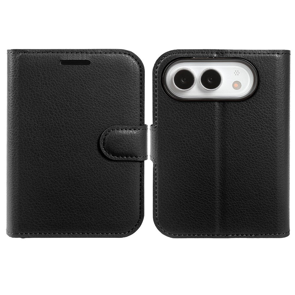 iPhone Fold EIDERWOOD Kunstlæder Flip Cover m. Kortholder - Sort