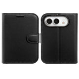 iPhone Fold EIDERWOOD Kunstlæder Flip Cover m. Kortholder - Sort