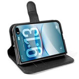 iPhone Fold EIDERWOOD Kunstlæder Flip Cover m. Kortholder - Sort