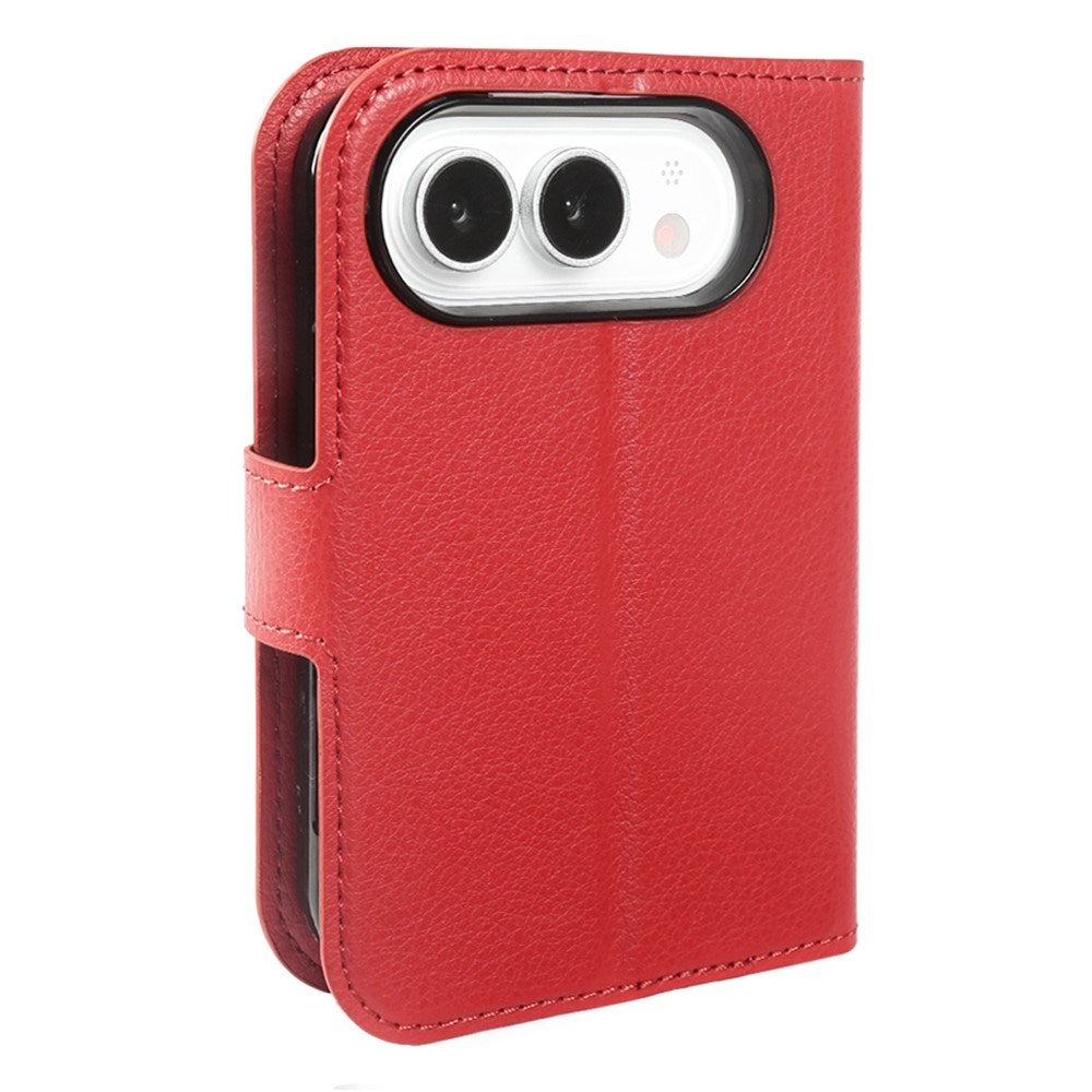 iPhone Fold EIDERWOOD Kunstlæder Flip Cover m. Kortholder - Rød