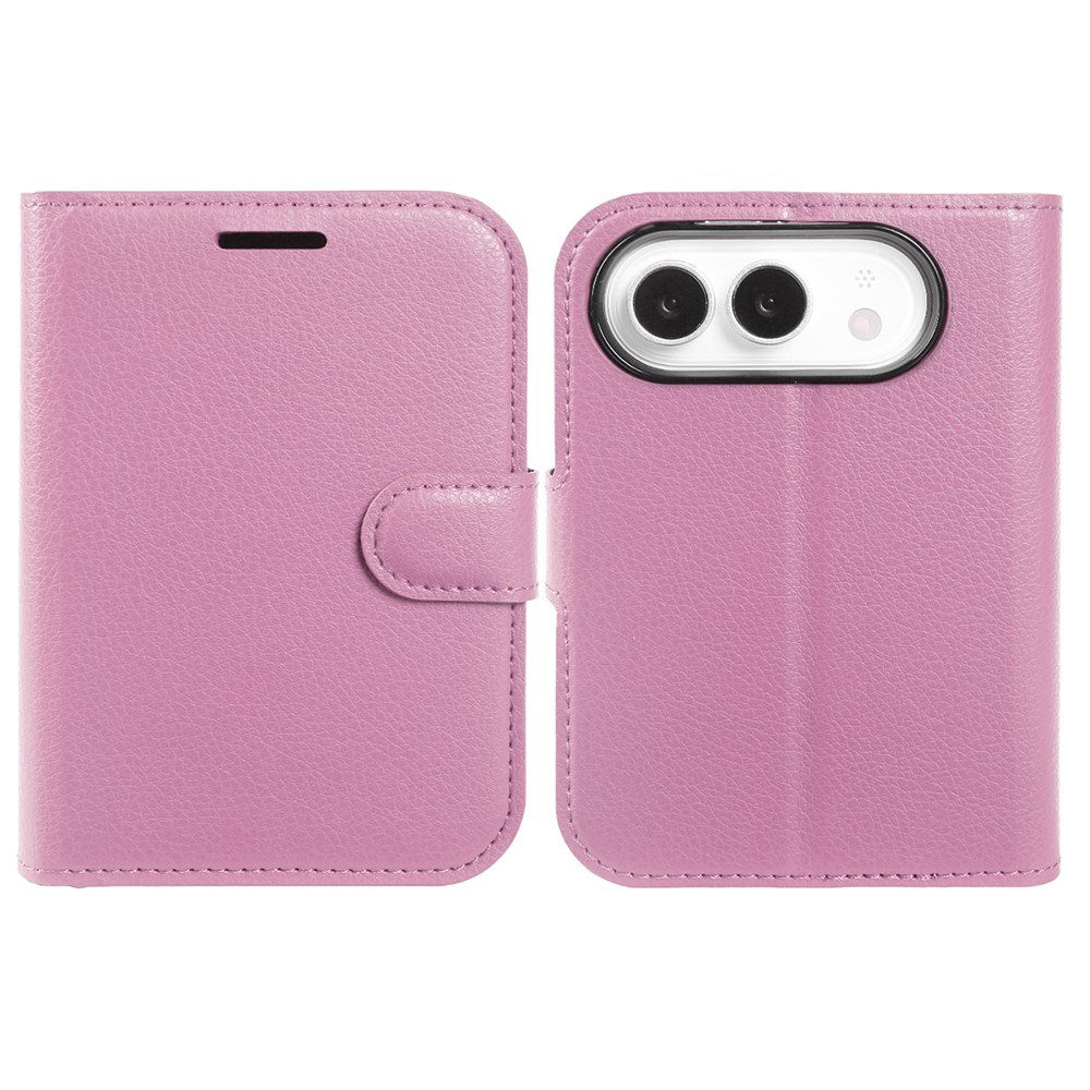 iPhone Fold EIDERWOOD Kunstlæder Flip Cover m. Kortholder - Lyserød